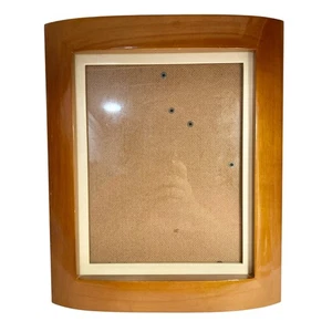Vintage Light Brown Walnut Wood Photo Picture Frame MCM Curved 8X10" 10X12" - Picture 1 of 14