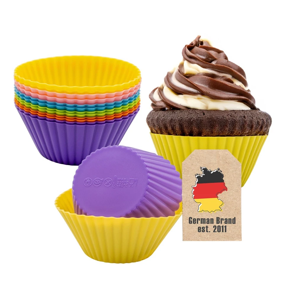 Silikon Muffinformen wiederverwendbar Cupcakeformen zum Backen Backform - Bild 1 von 1