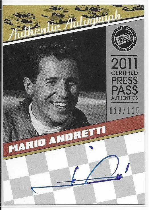 2011 Press Pass Legends MARIO ANDRETTI AUTOGRAPH AUTO 18/115 - Image 1 of 1
