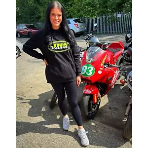 JHS Racing Track Day Hoodie, Black With White & Green JHS Logo SIZE Large - Picture 1 of 4