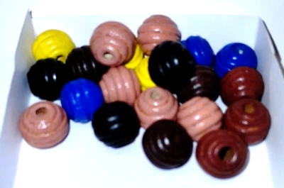 144PCS 16mm Colored Round Wood Beads for Crafts  Mixed Paint - Image 1 of 4