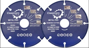 115mm 4.5" ULTRA FAST METAL CUTTING BLADE DISCS 2X PACK CUTS REBAR - Picture 1 of 8