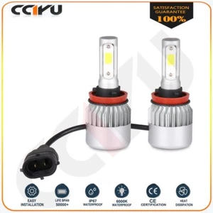 Combo Total H8 H9 2000W LED Headlight Kit 200000LM 6000K Car Lamps Bulbs X2 - Picture 1 of 9