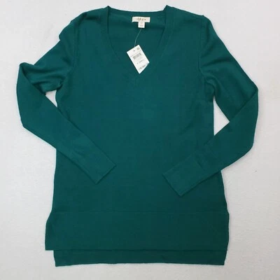 Suéter Style&Co Mujer Extra Pequeño Verde Acanalado Pullover Cuello en V Dobladillo Dividido Nuevo con Etiquetas Foto 1 de 4
