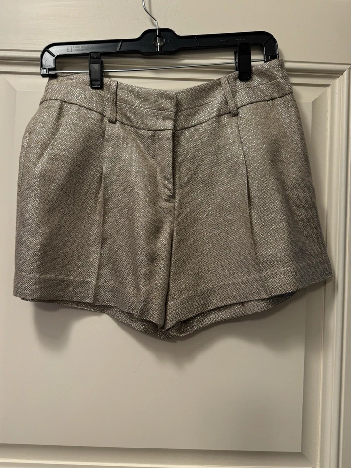 MILLY NY Silk Slim High Waist Shorts Pink Black Sz 4