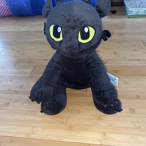 TOOTHLESS Build a Bear HOW TO TRAIN YOUR DRAGON Black Red Flag Tail 2015 - Picture 1 of 7