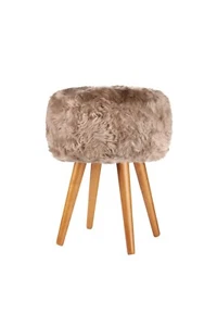 sheep stool ,a chair, wooden oak legs - Picture 1 of 3