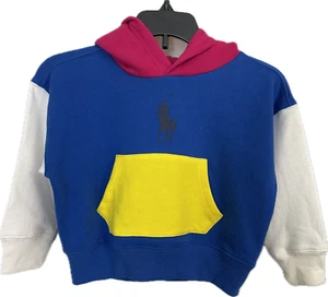 Polo Ralph Lauren Girls Hooded Sweatshirt Colorblock Size 3/3T - Picture 1 of 4