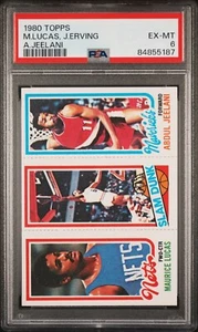 1980 Topps LUCAS, Dr. J JULIUS ERVING, JEELANI undergraded PSA 6 + FREE SHIPPING - Picture 1 of 2