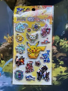 Pokemon Alola Sun & Moon raised stickers from Korea - Picture 1 of 2