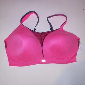 Victoria Secret Sports Bra 38DD Pink Solid Adjustable Lightly lined Wireless New - Picture 1 of 7