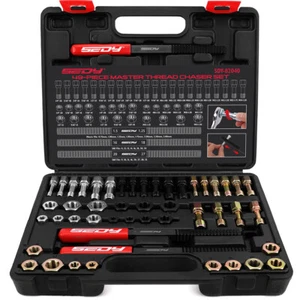 49Pcs Thread Repair Thread Chaser Tool Set Thread Cleaner Rethreading Master Kit - Picture 1 of 9