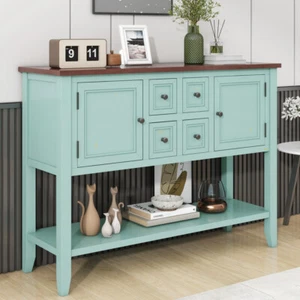 Buffet Sideboard Console Table Kitchen Storage Cabinet w/Bottom Shelf & 4 Drawer - Picture 1 of 18