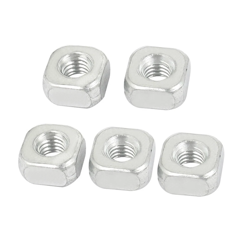 M6 x 12mm x 6mm metallo dadi quadrati argentato 5pz. - Immagine 1 di 1