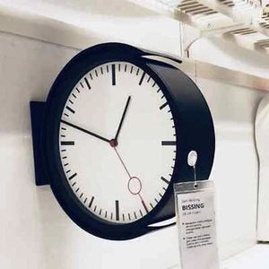 Ikea Bissing leise doppelseitige Wanduhr schwarz 404.542.87 BRANDNEU - Bild 1 von 4