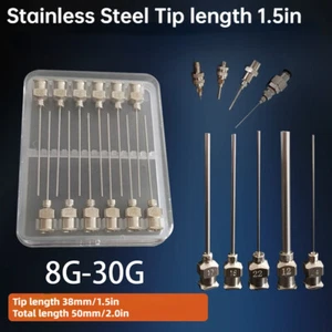 12pcs Blunt Tip Dispenser Needles Stainless Steel Needle Glue Adhesive 1.5 - Picture 1 of 27