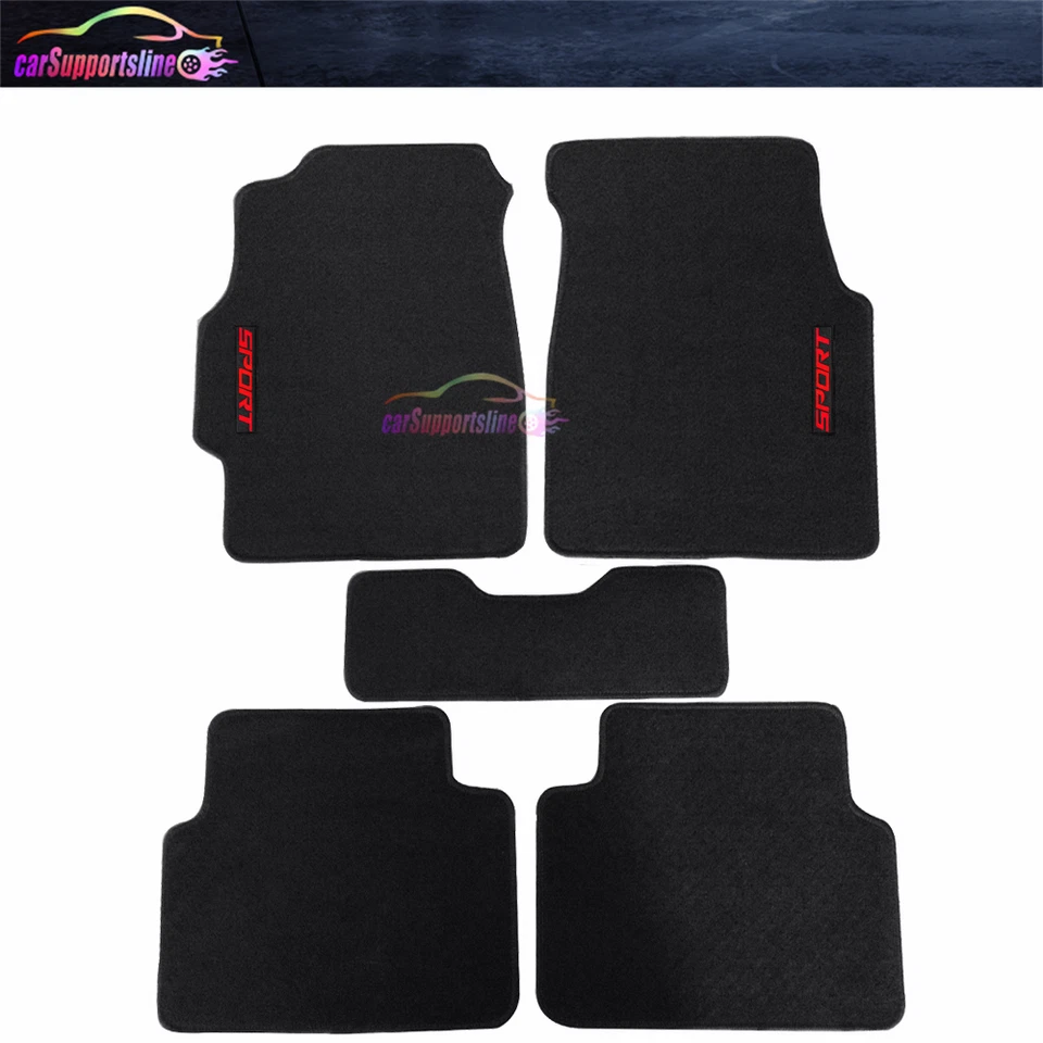 Alfombrillas antideslizantes de nailon negras aptas para 94-01 Acura Integra con deportivas rojas Foto 1 de 1