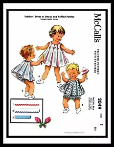 McCall's # 2049 Inverted Pleat Sewing Pattern & Panties Girls BABY u-pick size - Picture 1 of 16