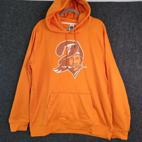 Tampa Bay Buccaneers Vintage NFL Throwback Hoodie Pullover Orange Size XL NWT Cover