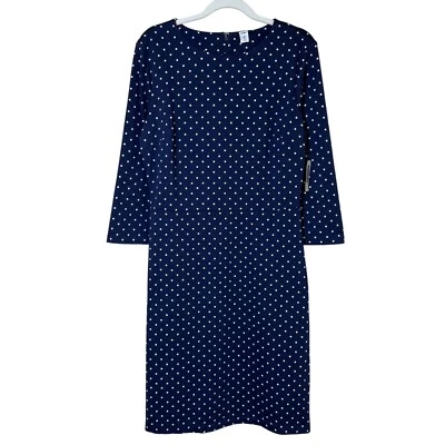 Old Navy Ponte Knit Sheath Dress Navy Polka Dots Medium Tall - Image 1 of 4