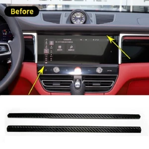 Tira decorativa de pantalla de navegación GPS de fibra de carbono para Porsche Macan 2022-2023 - Imagen 1 de 5