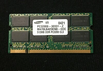 Samsung 512MB DDR2 PC2-3200 LAPTOP Memory Ram - Image 1 of 4