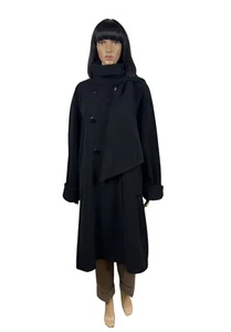 Escada By Margaretha Ley Wool Overcoat Scarf Decor DE40 IT46 - Picture 1 of 20