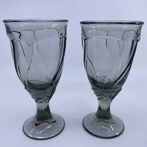 Set Of 2 Noritake Sweet Swirl Gary 14 oz Water Goblets 7 1/2” Tall - Picture 1 of 5