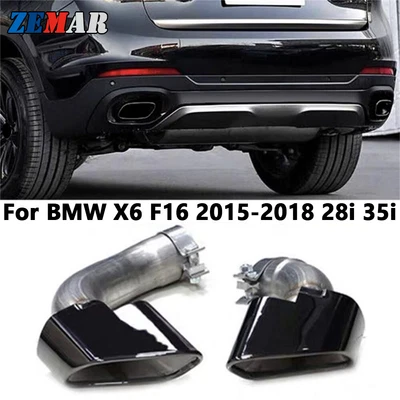 Punta de escape de coche para BMW X6 F16 2015-2018 28i 35i tubos de silenciador de acero inoxidable Foto 1 de 4