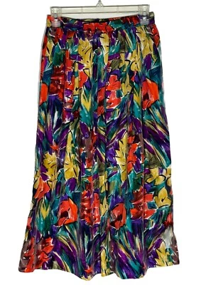 Falda midi de seda artística August Silk para mujer talla M colorida avanzada arte retro para usar Foto 1 de 4