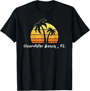 Retro Clearwater Beach T-shirt Florida Beach Shirts Gift Unisex T-Shirt - Picture 1 of 3