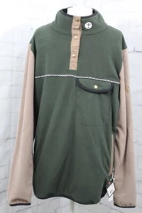 686 Sunshine Anorak Fleece, Men's Large, Dark Green ColorBlock New - Picture 1 of 4