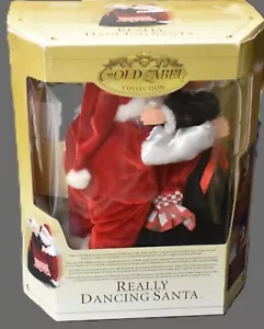 Vintage GOLD LABEL animierter tanzender Weihnachtsmann & Frau Claus spielt 15 Lieder neu aus altem Lagerbestand - Bild 1 von 22