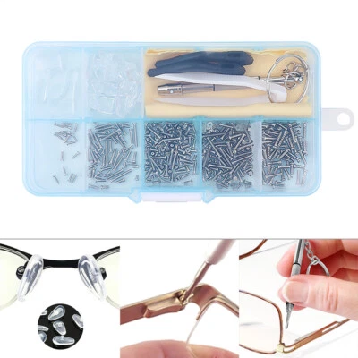 Optical Spectacles Eye Glasses Sunglasses Screws Nuts Pads Screwdriver Kits Case