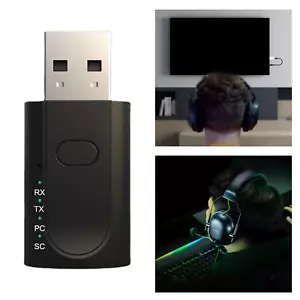 USB Bluetooth 5.1 Transmitter Receiver for Headphones Home Stereo System Car - Picture 1 of 7