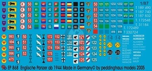 Peddinghaus 1/87 (HO) British Tank Vehicle Names Tactical Markings Normandy 868 - Picture 1 of 1