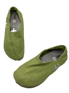 Zapatos sin cordones OTZ CORK LITE de lona verde lino talla 37 EUR ver fotos por defectos - Imagen 1 de 10