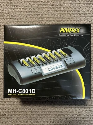 Powerex MH-C801D Turbo Cargador de Batería Analizador 8 Ranuras AA AAA NiMH NiCd Tester Foto 1 de 3