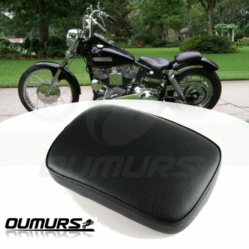 Almohadilla de ventosa negra para asiento trasero 6 para Harley Chopper Sportster Softail Foto 1 de 4