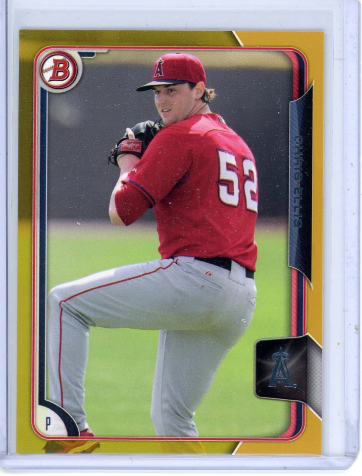 2015 Bowman Draft Chris Ellis 132 Prospect Gold 37/50 Los Angeles Angels - Image 1 of 1
