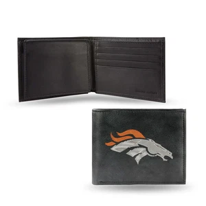 Cartera Billetera Denver Broncos Cuero Bordada Negra - Imagen 1 de 1