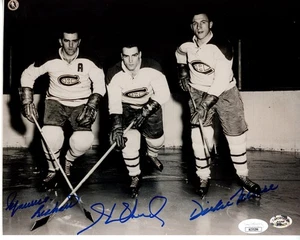 Maurice Henri Richard Dickie Moore Signed 8x10 Photo Canadiens Autograph COA JSA - Picture 1 of 1