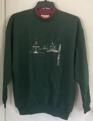 Moletom M&C Sportswear feminino verde escuro férias com detalhes tamanho grande 42-44 - Imagem 1 de 4