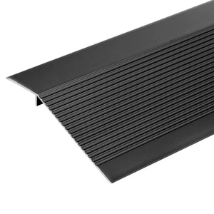 Aluminum Floor Transition Strip 35.4" Door/Tile/Carpet to Tile Black - Picture 1 of 6