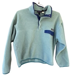 Patagonia Synchilla Damengröße Large türkis Fleece Druckknopf T-Jacke Pullover - Bild 1 von 9