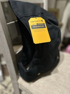 Carhartt OH-2368-M 2XL-5XL Firm Duck Insulated Hood Attachable Snaps Black NEW! - Image 1 of 4