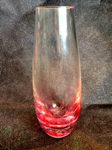 Murano Style Clear/Pink Vase Vintage - Height 21 cm./8" - Picture 1 of 6