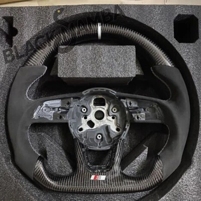 Carbon Fiber Steering Wheel for Audi S4 S5 S6 S7 RS3 RS4 RS5 RS6 RS7 B9 2018+ Foto 1 de 4