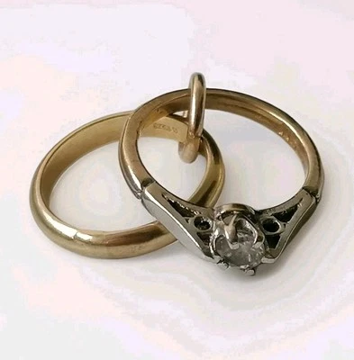 9ct Yellow Gold Handmade Charm Engagement & Wedding Ring by Fred 1.92g - Image 1 of 4