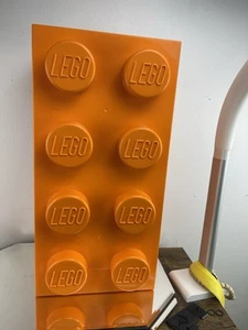 Raro contenitore LEGO 8 Stud Brick arancione impilabile usato - Foto 1 di 4